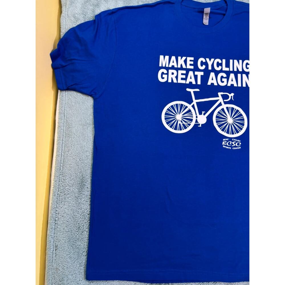 Next Level Make Cycling Great Again Blue T-shirt Size US UK (2XL) - Picture 5 of 12